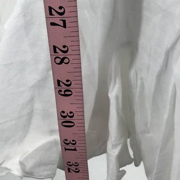 AaKaa SZ M White Lace Cotton Belted Long Sleeve Flutter Mini Dress NWT B21 - Picture 3 of 6